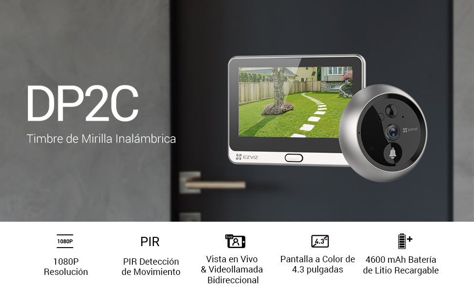 Timbre De Puerta 2MP PIR IR5M 4,3 Pulgadas Ezviz