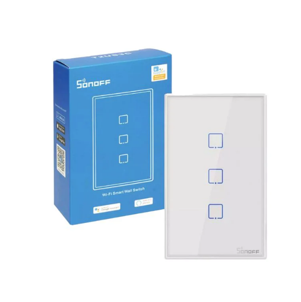 Interruptor Smart 3 Canal Blanco Wifi + Rf T2us3c Sonoff