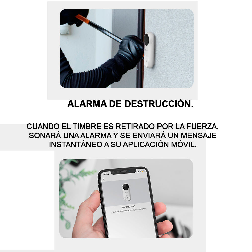 Kit Video Timbre Inalámbrico + Sirena Ezviz