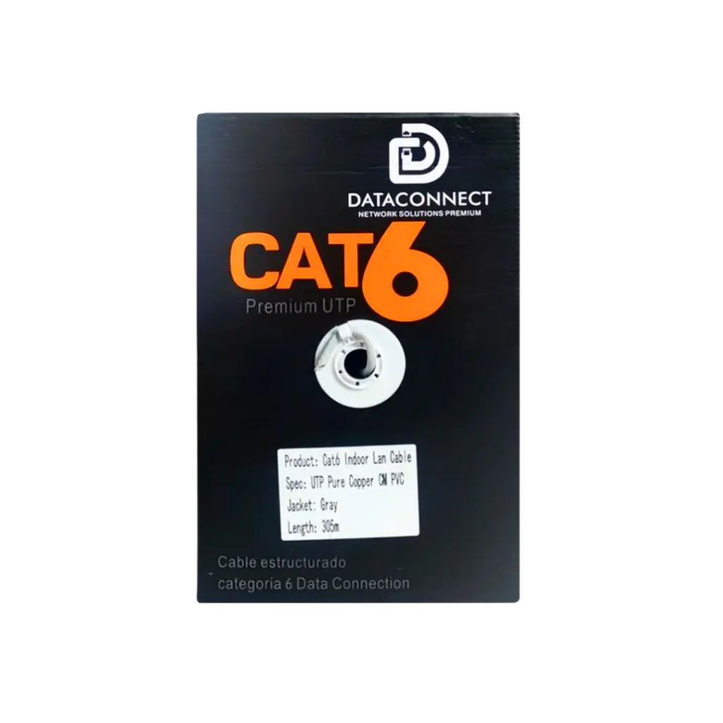 DATACONNECT Cable UTP CAT6 Interior Caja Premium UTP 305 metros 100% cobre