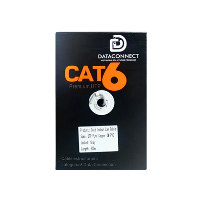 DATACONNECT Cable UTP CAT6 Interior Caja Premium UTP 305 metros 100% cobre