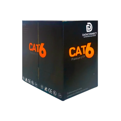 DATACONNECT Cable UTP CAT6 Interior Caja Premium UTP 305 metros 100% cobre