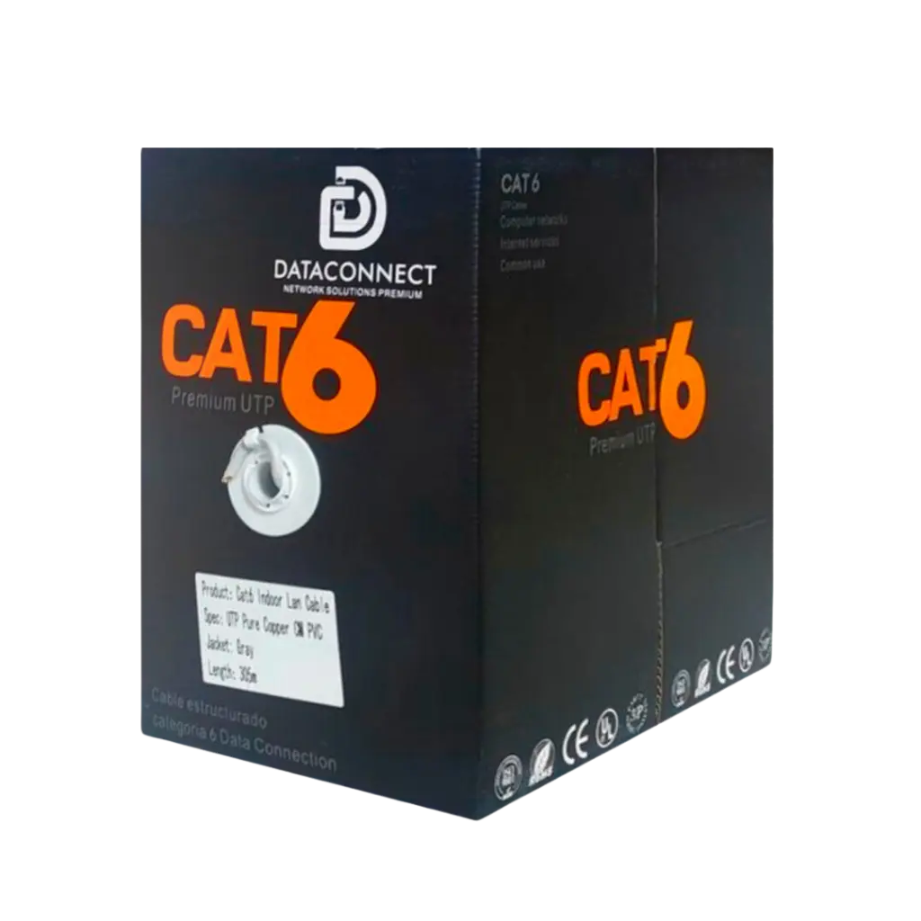 DATACONNECT Cable UTP CAT6 Interior Caja Premium UTP 305 metros 100% cobre